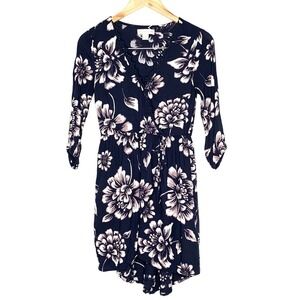 Band of gypsies navy blue floral wrap dress